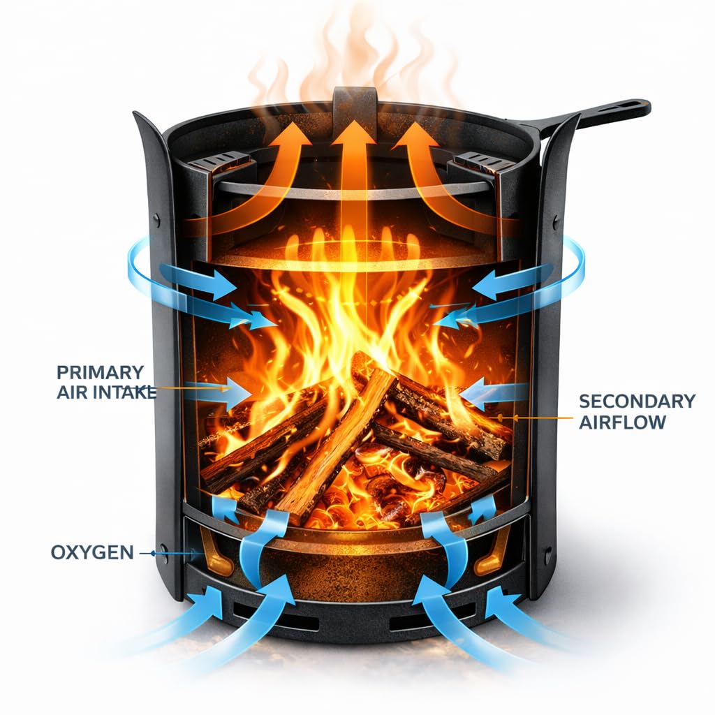 MYNAKSHA Iron Stove for Outdoor Cooking, No LPG, Traditional Wood